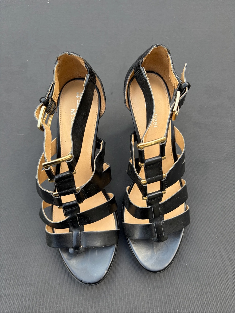 Naturalizer Black Strappy Women's Heeled Sandals